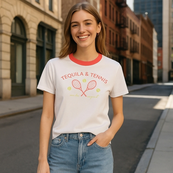 Wildfox “Tequila & Tennis” Jamie Graphic Tee – NWT - Picture 1 of 3
